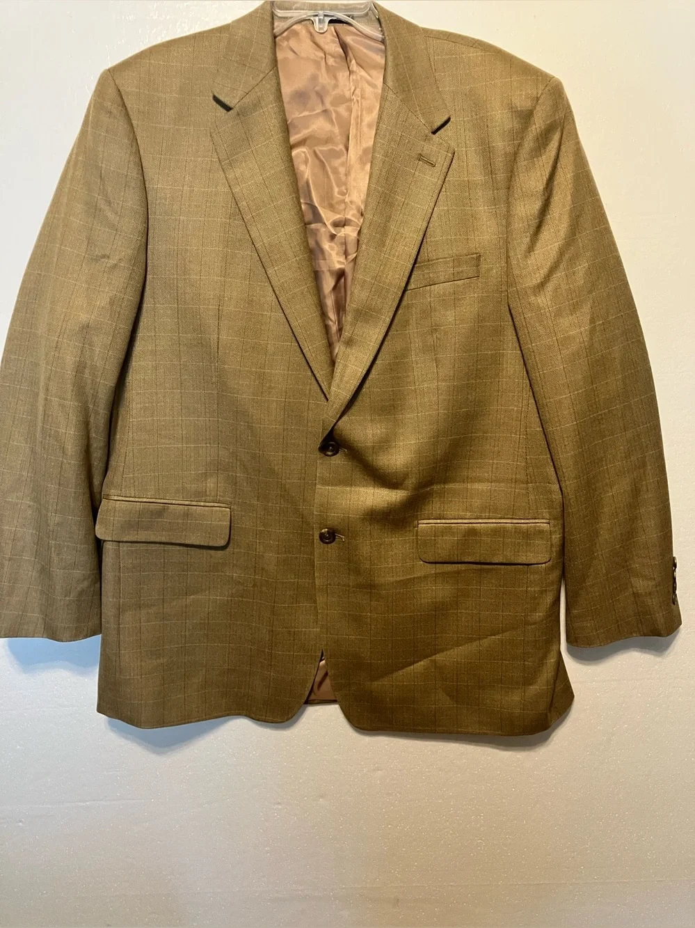 Lauren Ralph Lauren silk/ Wool Blend Olive Brown Windowpane Sport Coat 44L